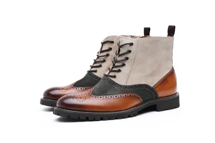Genuine Leather Canvas upper Men's Boots