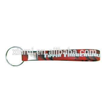 promotion gift embossed words mix color silicone wristband keychain