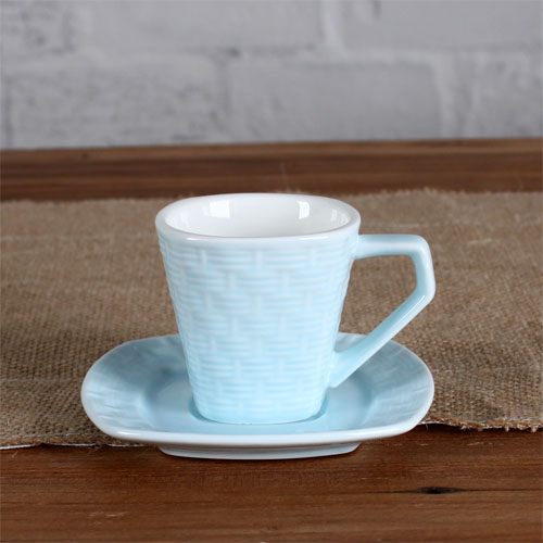 3oz woven pattern cup and saucer