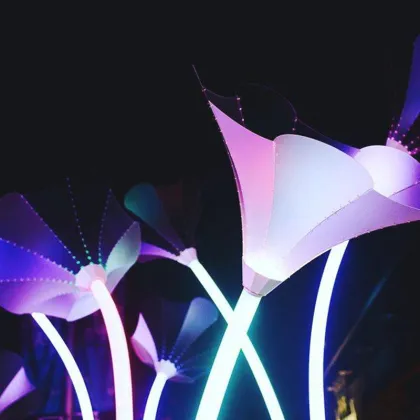 IP65 Rated Painting Button Landscape Light Art Installation Exhibition with Custom Outdoor Gramophone Trumpet Lights