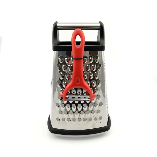Professional Stainless Steel 4-Sided Box Grater for Vegetables and Cheese with Handle