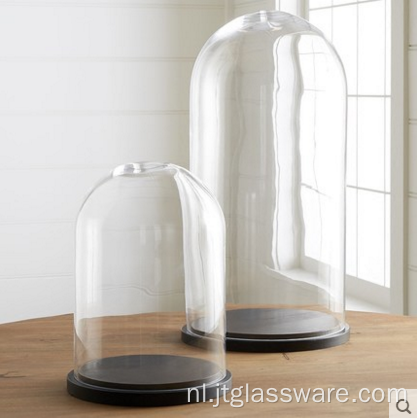 Decoratieve stolpen glazen koepel met houten voet groothandel