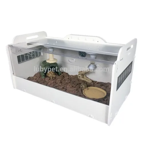 Wholesale Flat Packed Wooden Plastic Reptile Display Cage Cases, For