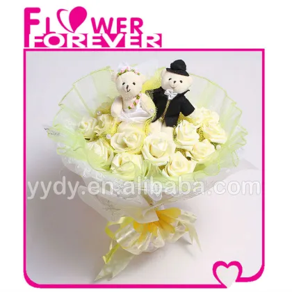 Wedding Bride Gifts Bue Rose Wedding Bouquet