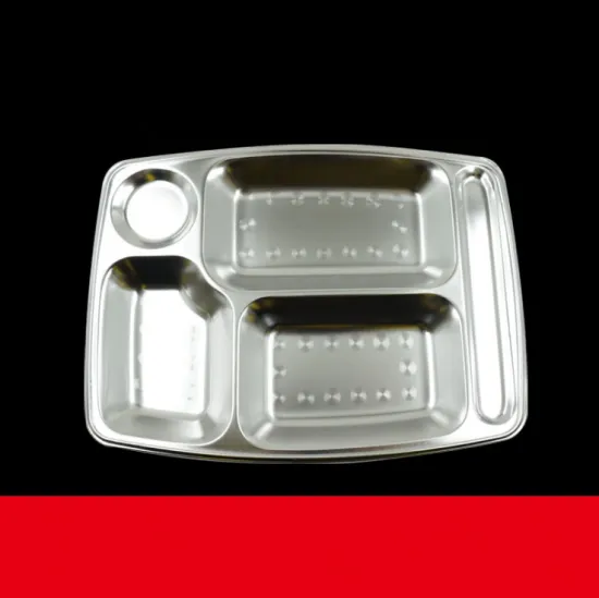 Stainless Steel Retangular 5/6 Compartment Dinner Tray