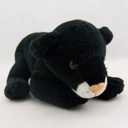 25cm Plastic Eyes and Nose All Black Plush Tiger Toy, Tiger Soft Toy, Plush Black Tiger