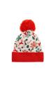 قبعة صغيرة للبنات محبوكة من جاكار عيد الميلاد من Pompom