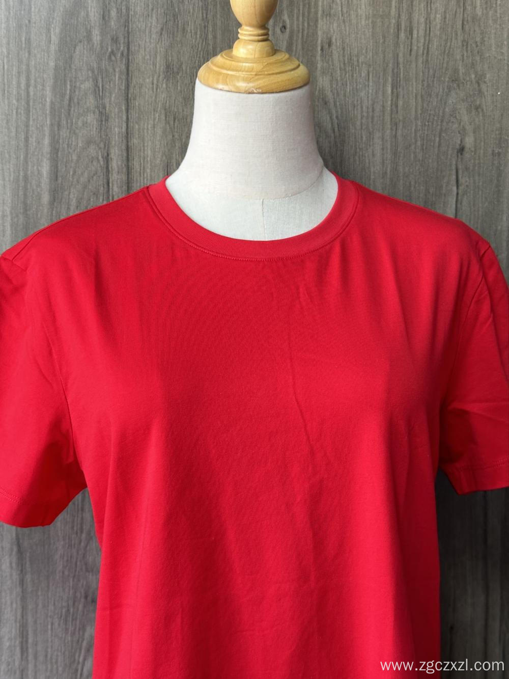 Pure cotton men's solid color round neck t-shirt