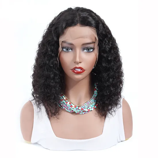 Bob Style Cheap Human Hair Lace Front Wig Short 8-14 Inch Cuticle Aligned Mongolian Kinky Curly Hair Swiss Lace Wig Wholesale