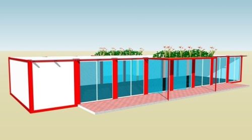 Aluminum Frame Modular Container House With Glass Door For Holiday Villiage