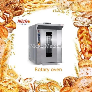 Guangzhou Nicko 16 Trays Gas Rotary Rack Oven / Bakery Equipment with Steamer
