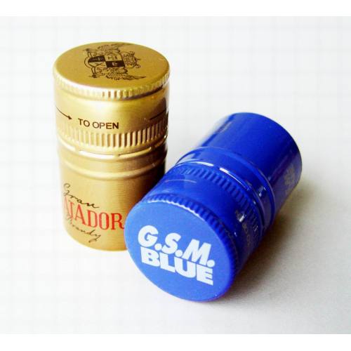 31.5X44mm brandy aluminum screwcaps