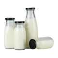 Food Grade Glass Milk Bottle with Metal Lid