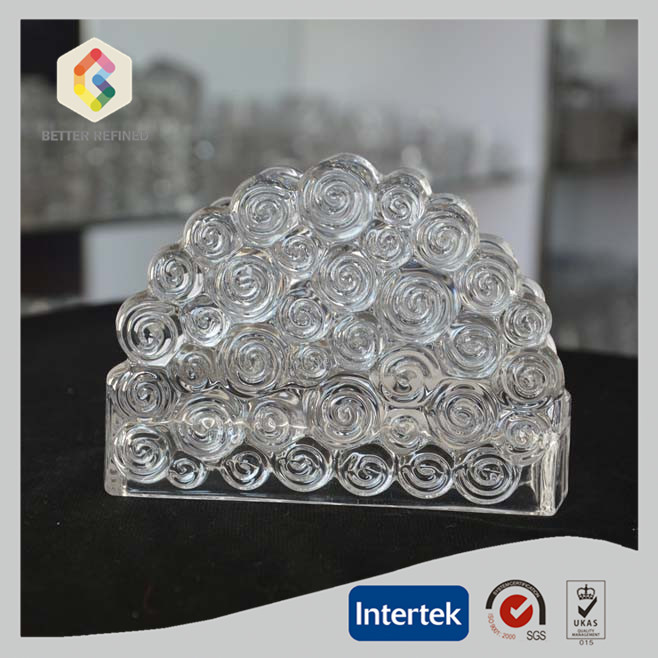 Clouding Pattern Crystal Glass Napkin Holder