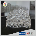 Handgjord servetthållare i kristallglas med grumligt mönster