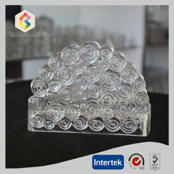 Handgefertigter Serviettenhalter aus Kristallglas mit Wolkenmuster