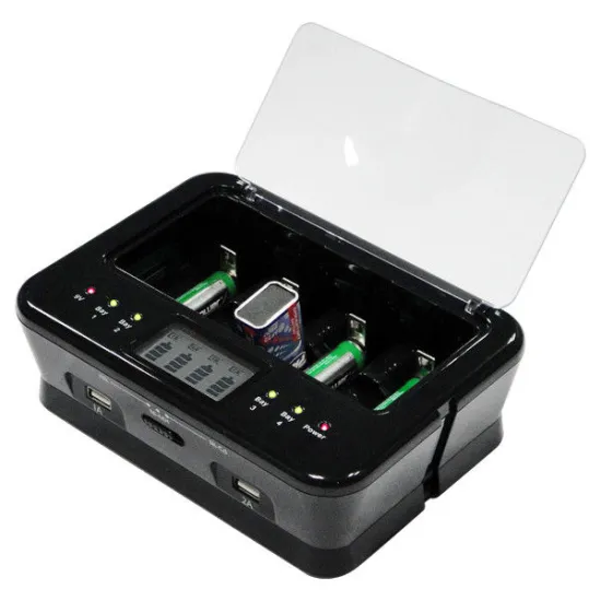 9v Battery Station Alkaline Battery Recharger With Microprocessor Controlled