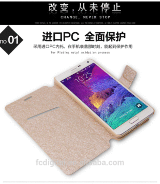 QWD wholesale premium for samsung note4 color leather mobile phone case flip cover phone case for samsung