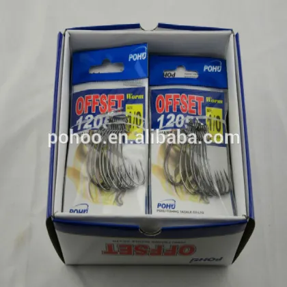 Offset shank worm fish hook