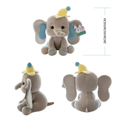 Super Soft Blue Stuffed Animal Elephant Plush Toy
