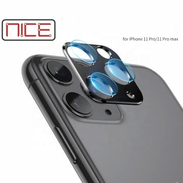 2019 Novo 2 em 1 em 1 alumínio Lente de vidro temperado para iPhone 11 Protector de tela da câmera Pro Max