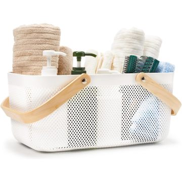 Storage Mesh Basket with Wooden Handle