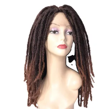 Manufacturer Supplier Synthetic Hair Wigs for Women Dreadlocks Braiding Hair Wig Faux Locs Crochet Braided Lace Frontal Wig