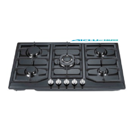 5 Burners Tempered Glass Black Homeused Gas Hob