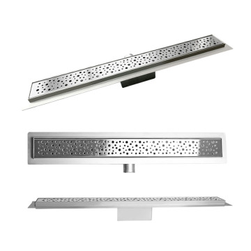 Sus 304 Stainless Steel 14 inci Anti-Odor Panjang Linear Floor Drain dengan outlet samping untuk kamar mandi dan dapur