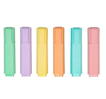 Custom Logo Colorful Pastel and Fluorescent Highlighter Pens - 6 Piece Set for Promotions and Text Marking
