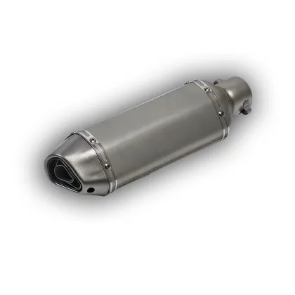 54mm Silver White Motorcycle Racing Muffler Exhaust Pipe