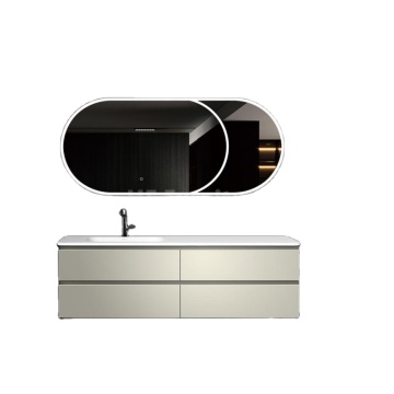 Nordic Wooden Panel Bathroom Cabinet with Mirror