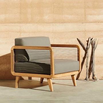 Modern Balcony Reclining Wood Leather Recliner - Low Price Home Furniture Factory Direct