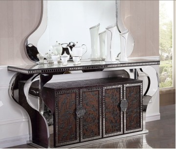stainless steel furniture dining cabinet / 2015 new design coffee leather cabinet kitchen F108