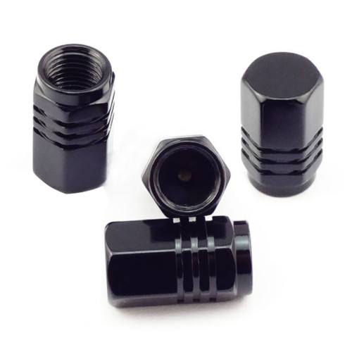 Aluminum alloy hexagonal valve cap for automobile tire