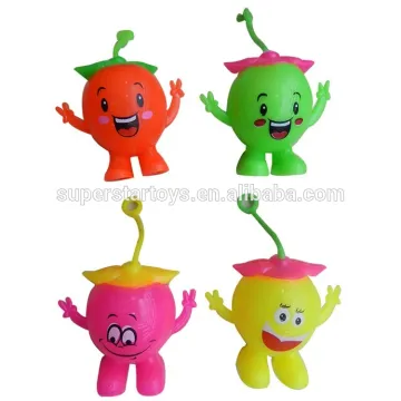 3D rubber ball, TPR toy ball, fluffy apple ball with light LED puffer ball