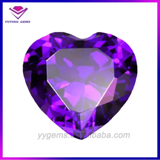 Heart Shape Machine Cut Amethyst 5x5mm CZ Cubic Zirconia Gem Price Stone
