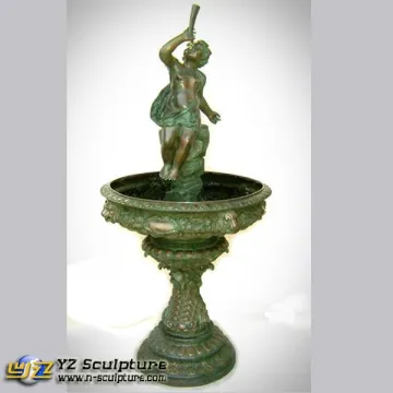 Antique Cast Bronze Child Fountain