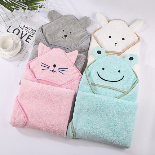 90*90cm Baby Poncho Bath Towel Velvet Fleece Hood Infant Towels Blanket Newborn Baby Hooded Towel Infant SPA Baby Stuff Towel