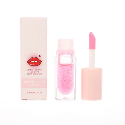 Custom Logo Wholesale Cosmetics: 5-Color Hydrating Lip Plumper, Fruit-Favored Glossy Clear Lip Oil