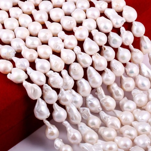 Natural Baroque Pearl Water Drop Beads White Pearl Beads for DIY Jewelry Making Necklace Bracelet Earrings Size 12x20mm