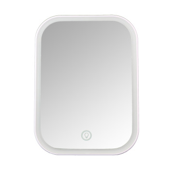 Factory-Price Square Beauty Mirror with LED Lighting, Touch Switch, Rechargeability & Adjustable Brightness for Ladies