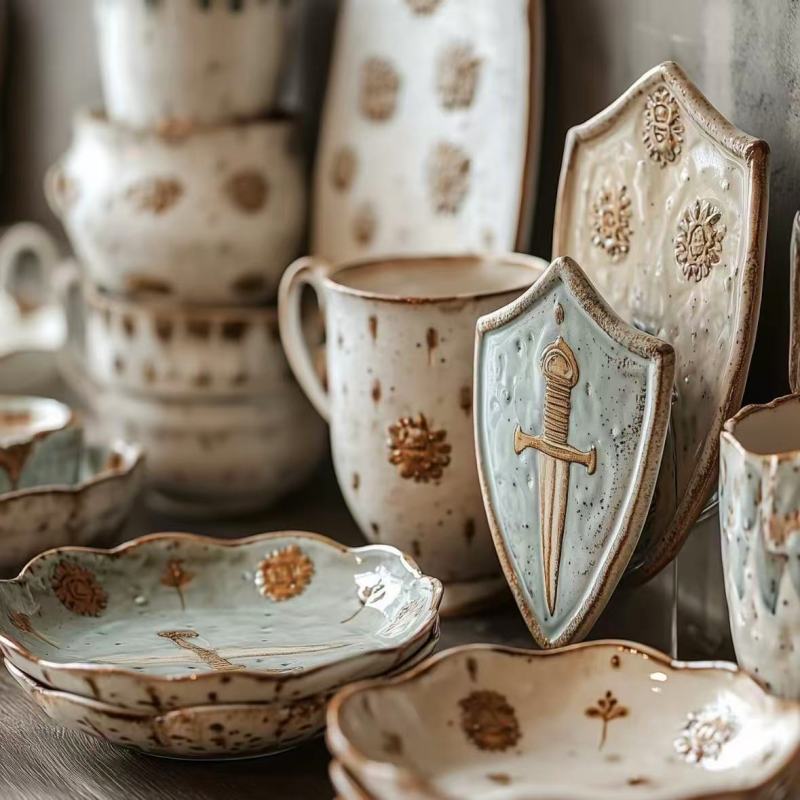 Unique Retro Handmade Stoneware Dinnerware
