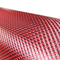 Tissu de fibre hybride en carbone rouge aramide rouge