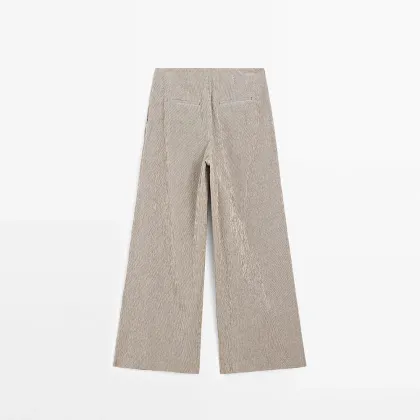 Women's minimalist workplace OL style striped casual pants