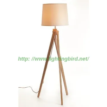 2014  Modern Style Wood Floor Lamp With Brown Lampshade