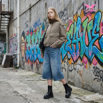 Lässige Jacke mit kariertem Stichkragen für lässige Eleganz