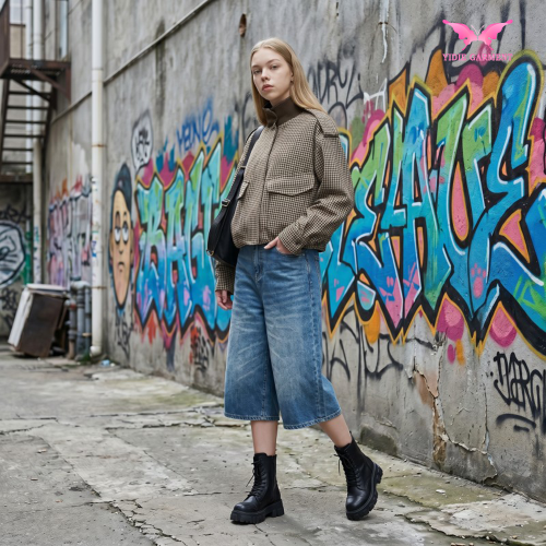 Lässige Jacke mit kariertem Stichkragen für lässige Eleganz