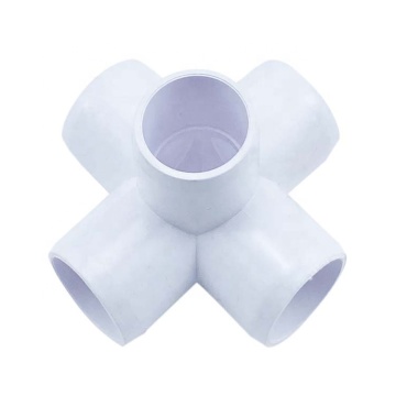 PVC Furniture Grade 90° Elbow with Side Outlet and 5-Way Connector Fitting, 3/4" Tee