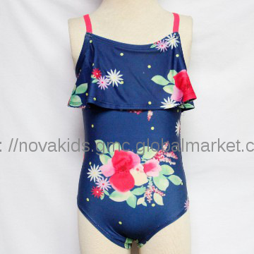 children swimwear flower print swim wear 2014 new style fresh stock